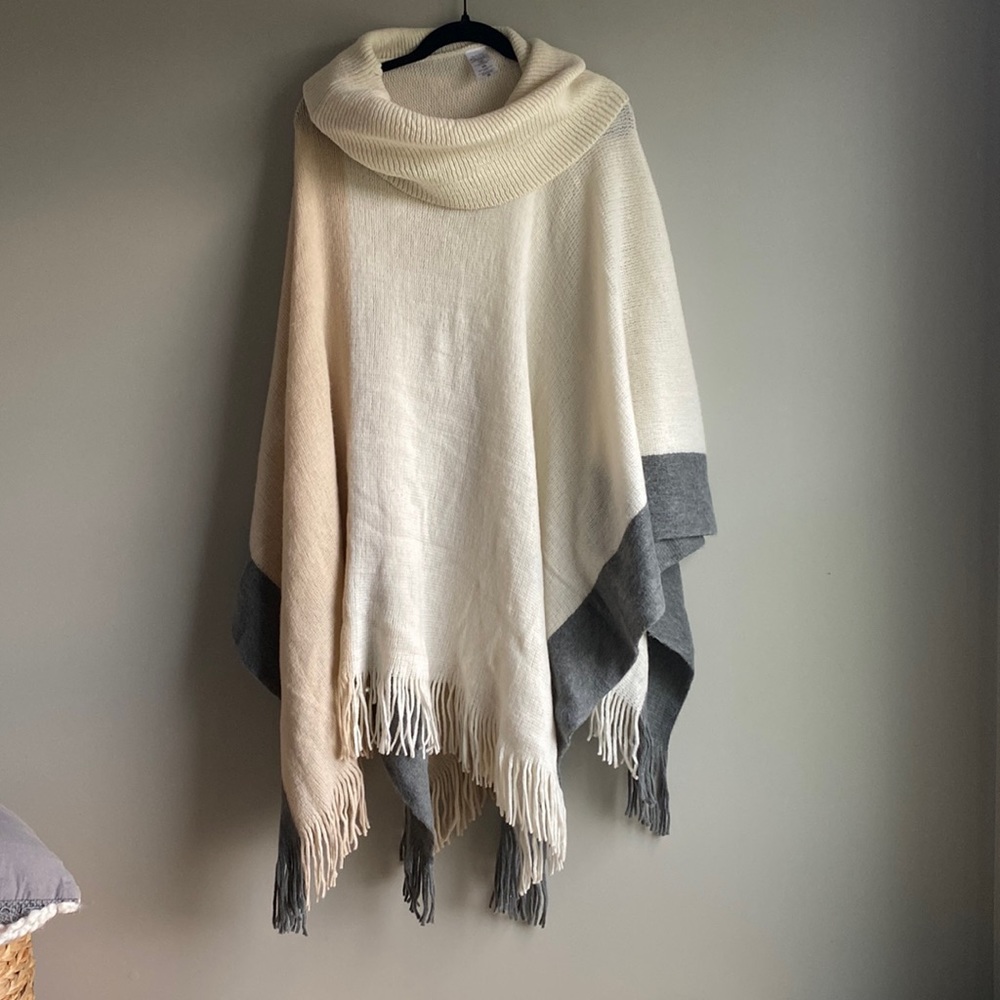 Multi-colored poncho